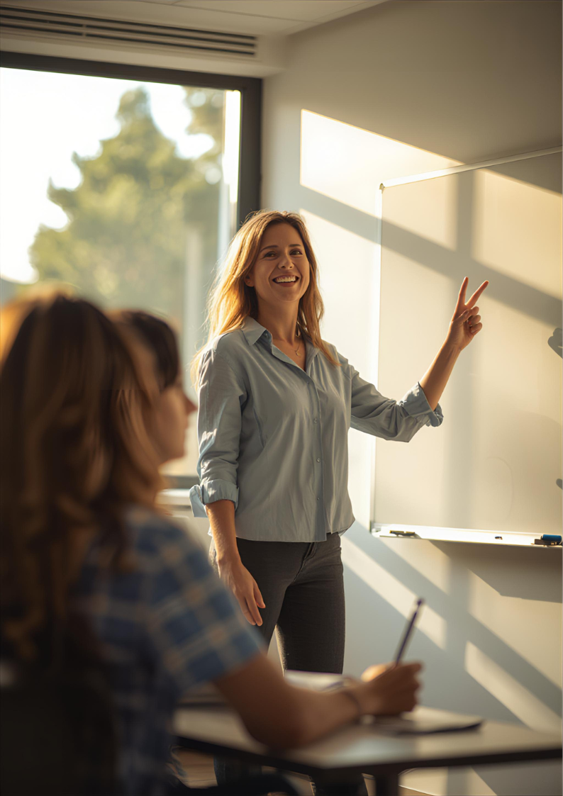 teacher at the board